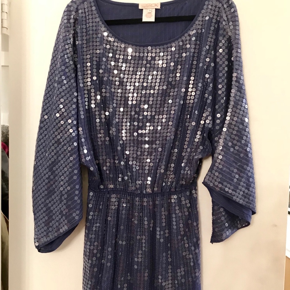 La Rok Blue Sequin Dress. Worn once. Small.